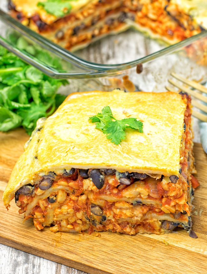 Easy Vegan Taco Lasagna | #vegan #glutenfree #contentednesscooking #plantbased #dairyfree