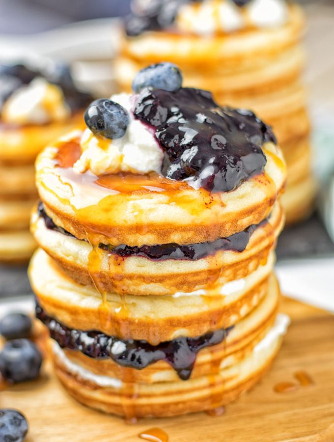 Vegan Ricotta Blueberry Pancakes | #vegan #glutenfree #contentednesscooking #plantbased #dairyfree