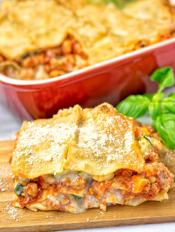 Creamy Carbonara Vegetarian Lasagna | #vegan #glutenfree #contentednesscooking #plantbased #dairyfree