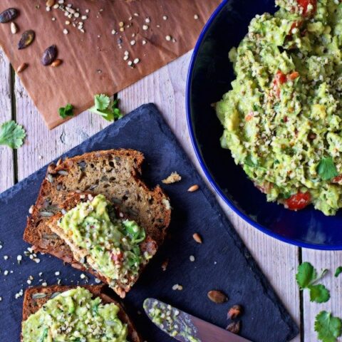 Pumpkin & Sunflower Seed Ryebread with Hemp Guacamole