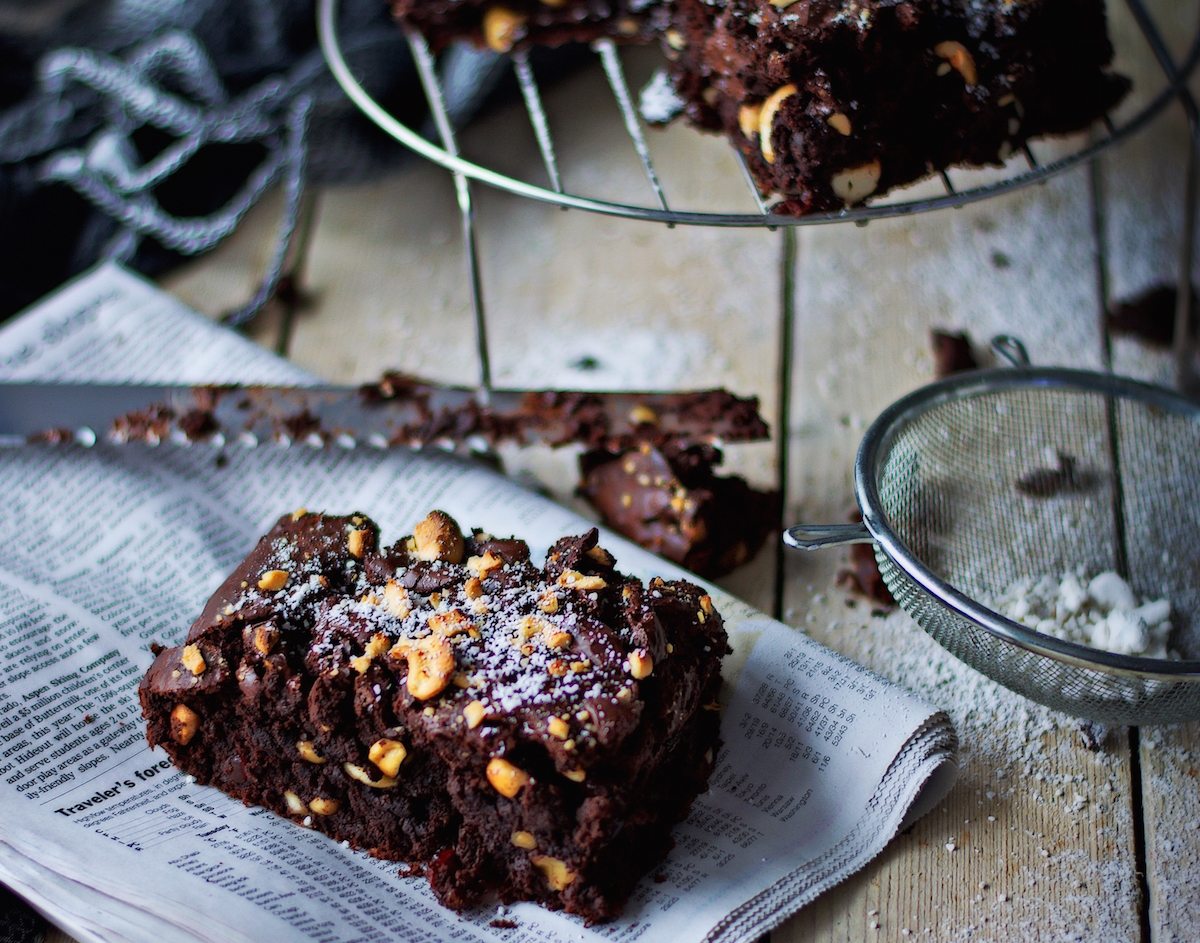 Salted-Cashew Orange Cranberry Brownies - Contentedness Cooking