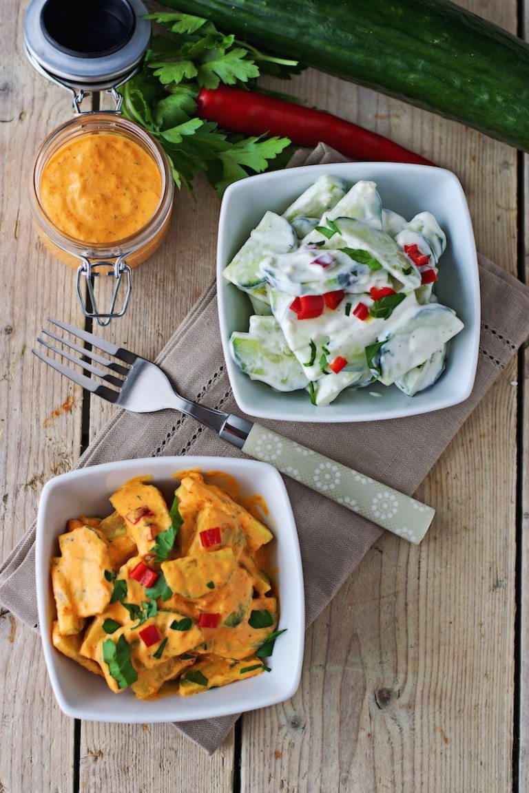 Cucumber Salad 2 Ways #vegan #glutenfree www.contentednesscooking.com