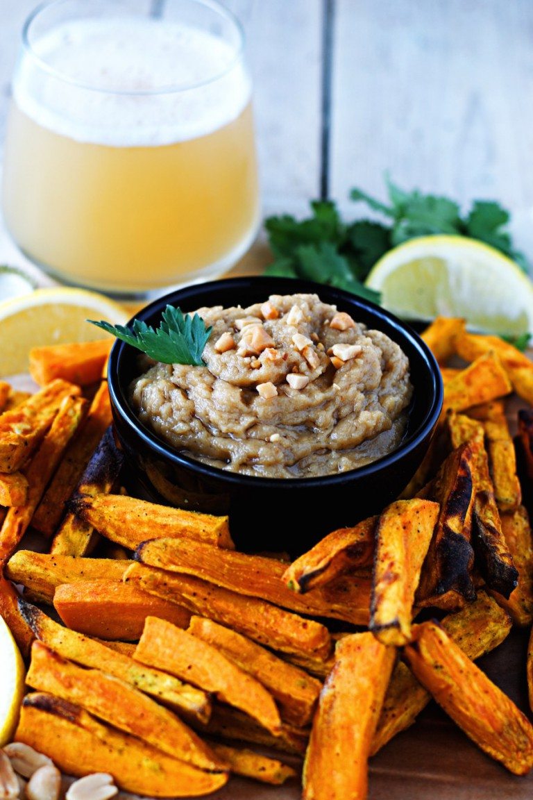 Wasabi Fries with CoconutPeanut Hummus Contentedness Cooking