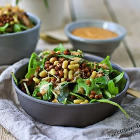 High Protein Salad #vegan #glutenfree www.contentednesscooking.com
