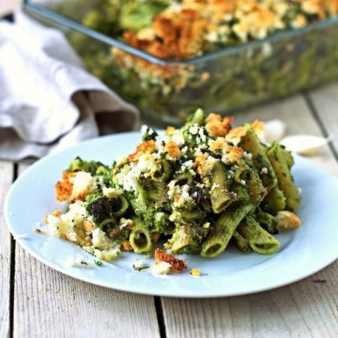 kale pasta casserole #vegan #glutenfree www.contentednesscooking.com