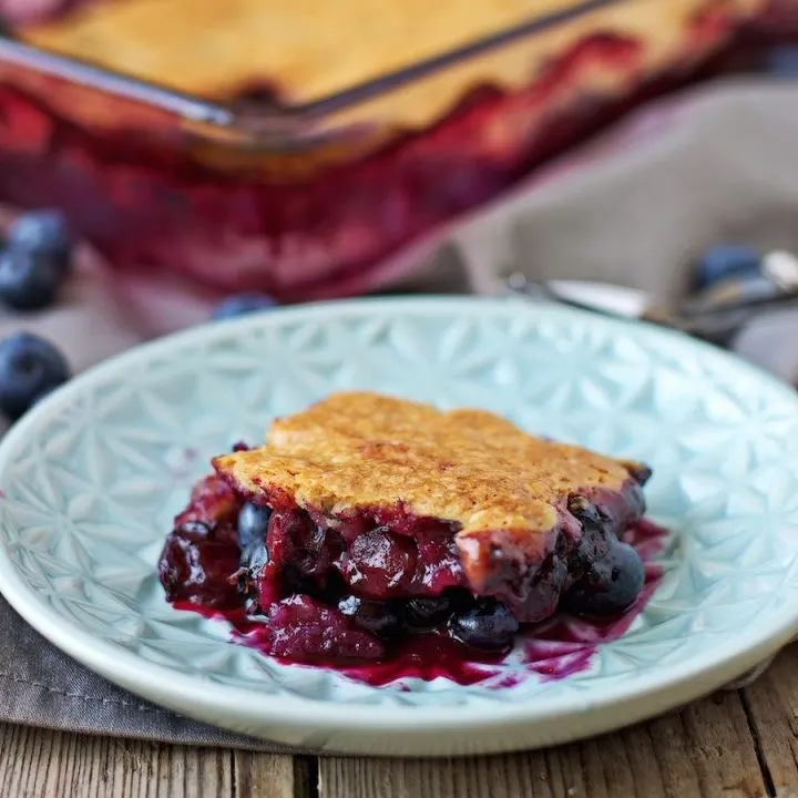 Easy Blueberry Cobbler | #vegan #glutenfree #dessert contentednesscooking.com