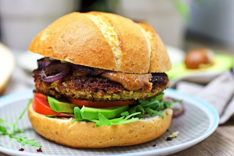 Full view of the Veggie Burger with Cauliflower