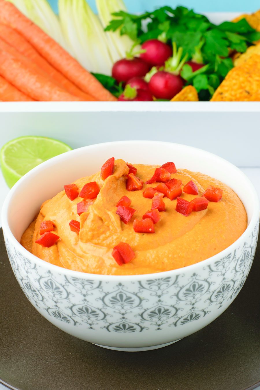 Easy Vegan Pimento Cheese closeup.