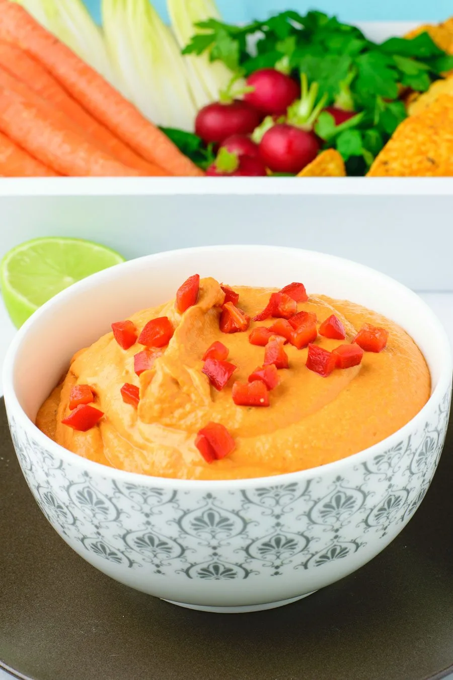 Easy Vegan Pimento Cheese closeup.