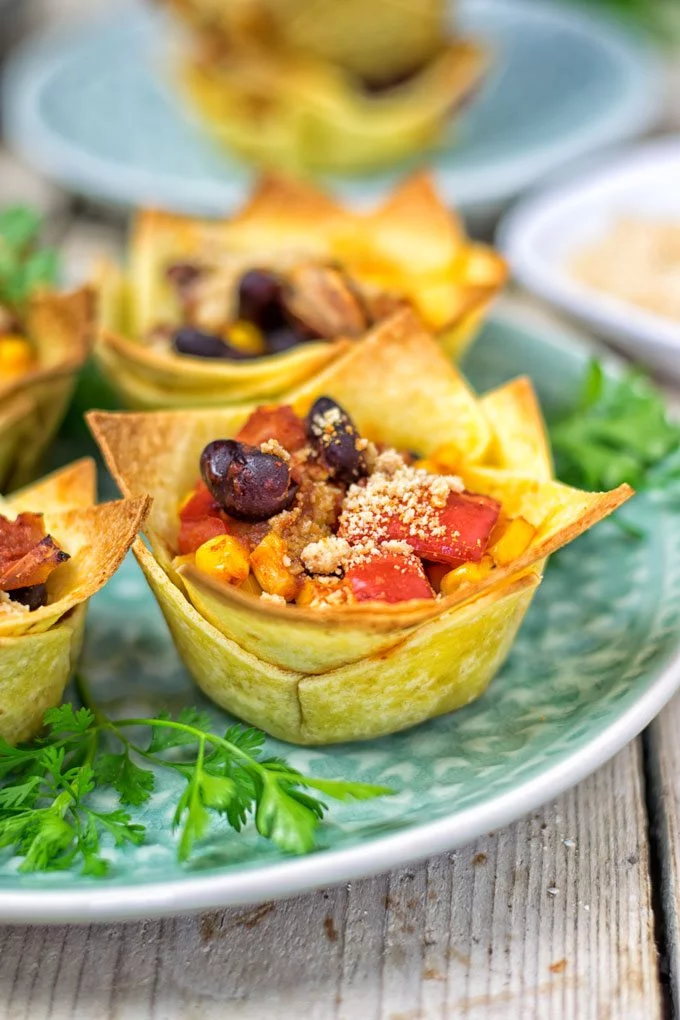 Closeup on a Vegan Taco Cup