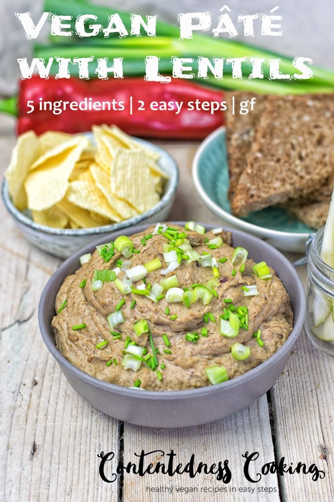 Picture of the Vegan Pate with Lentils with recipe title text.