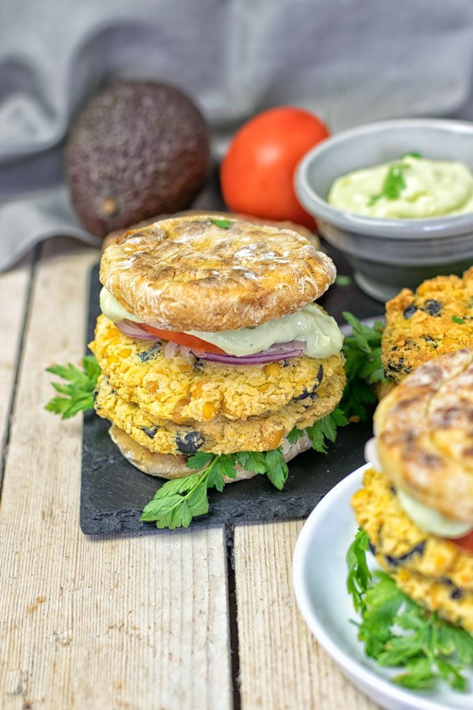 Mediterranean Vegan Burger.