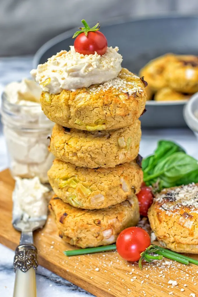 Roasted Garlic Vegan Cheese Fritters.