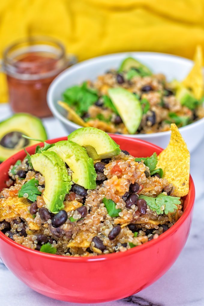 Closeup of the Quinoa Taco Salad.