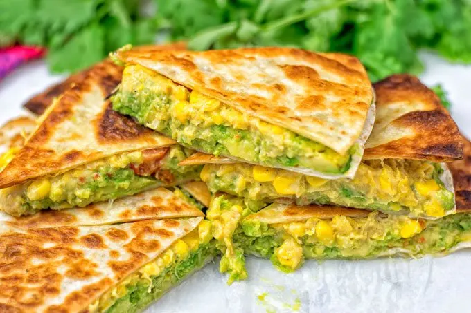 Stacked Vegan Cheese Quesadillas