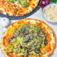 Broccoli Cheese Vegan Pizza | #vegan #glutenfree #contentednesscooking