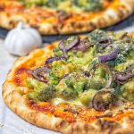 Broccoli Cheese Vegan Pizza | #vegan #glutenfree #contentednesscooking