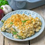 Mashed Cauliflower Green Bean Casserole | #vegan #glutenfree #contentednesscooking