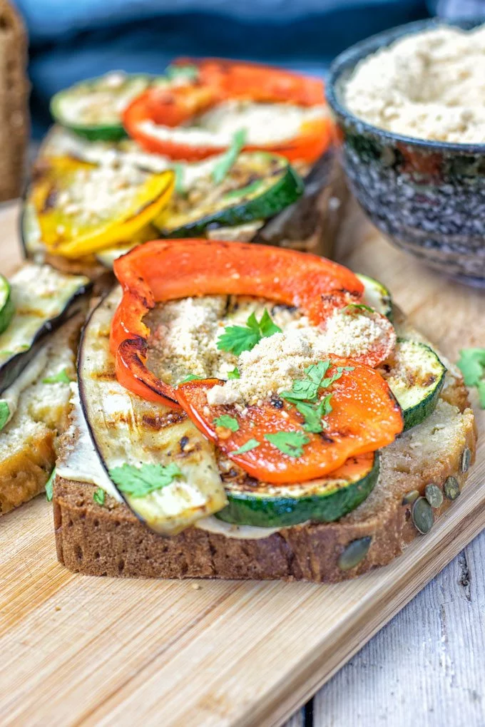 Hummus Homemade Bread sandwiches.