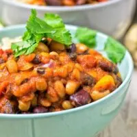 Lentil Three Bean Chili | #vegan #glutenfree #contentednesscooking