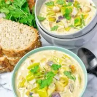 Vegan Cheese Leek Soup | #vegan #glutenfree #contentednesscoking