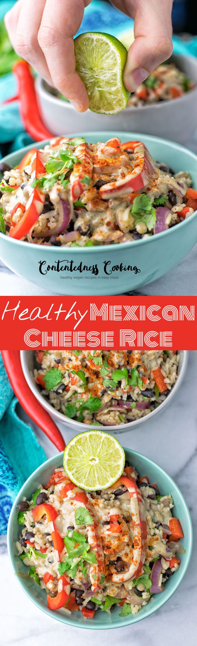 Healthy Mexican Cheese Rice | #vegan #glutenfree #contentednesscooking