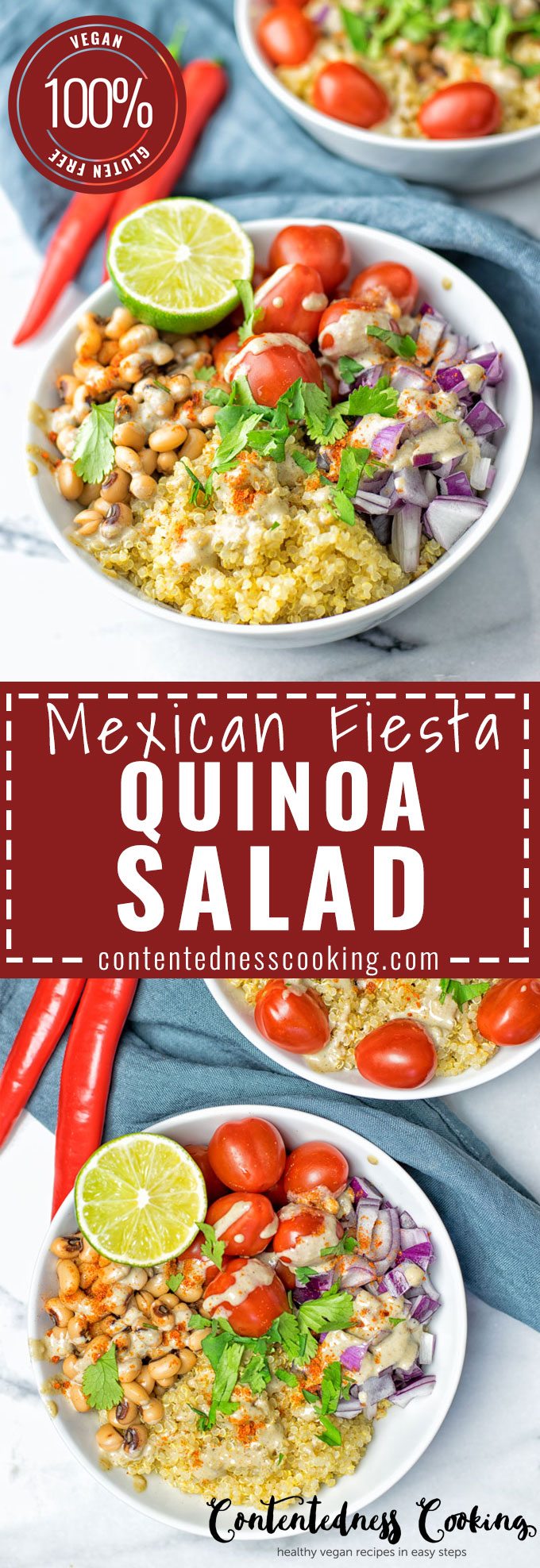 Mexican Fiesta Quinoa Salad | #vegan #glutenfree #contentednesscooking