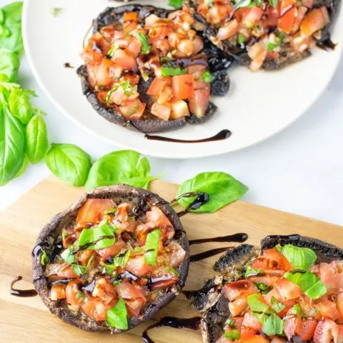 Portobello Mushroom Bruschetta | #vegan #glutenfree #contentednesscooking