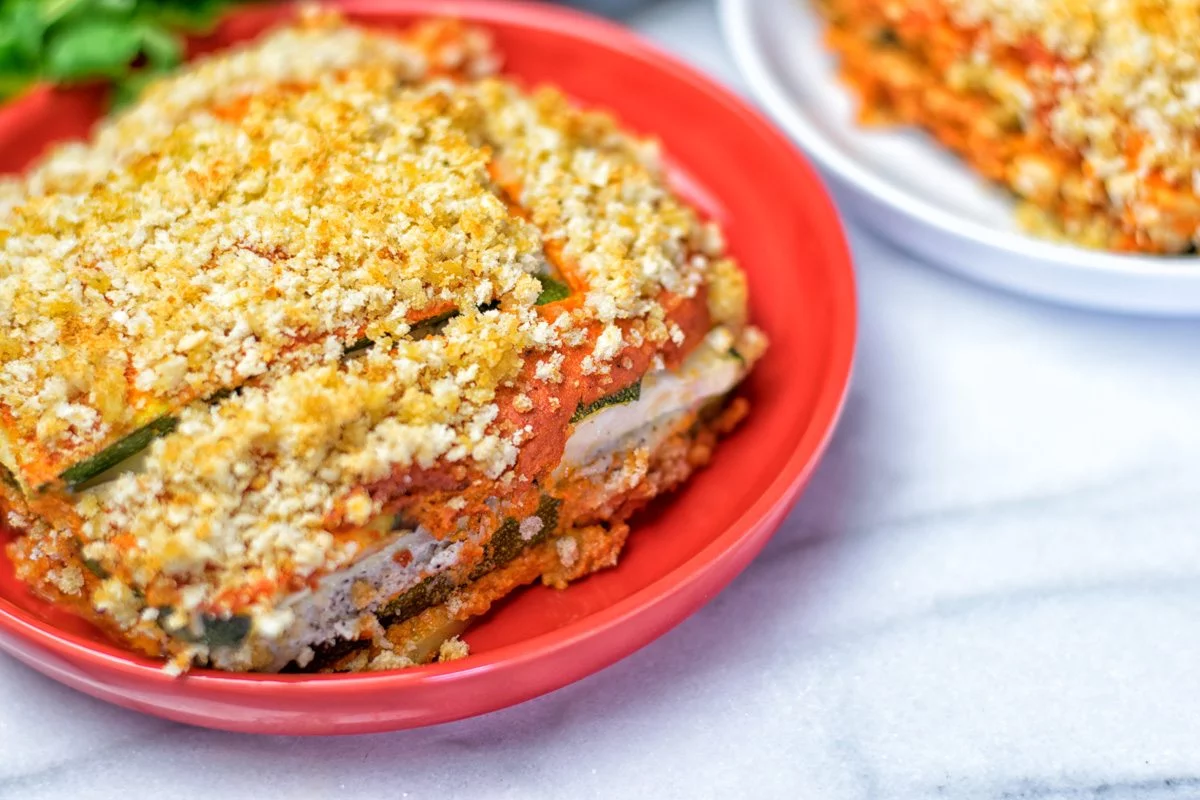 Vegan Ricotta Zucchini Casserole.