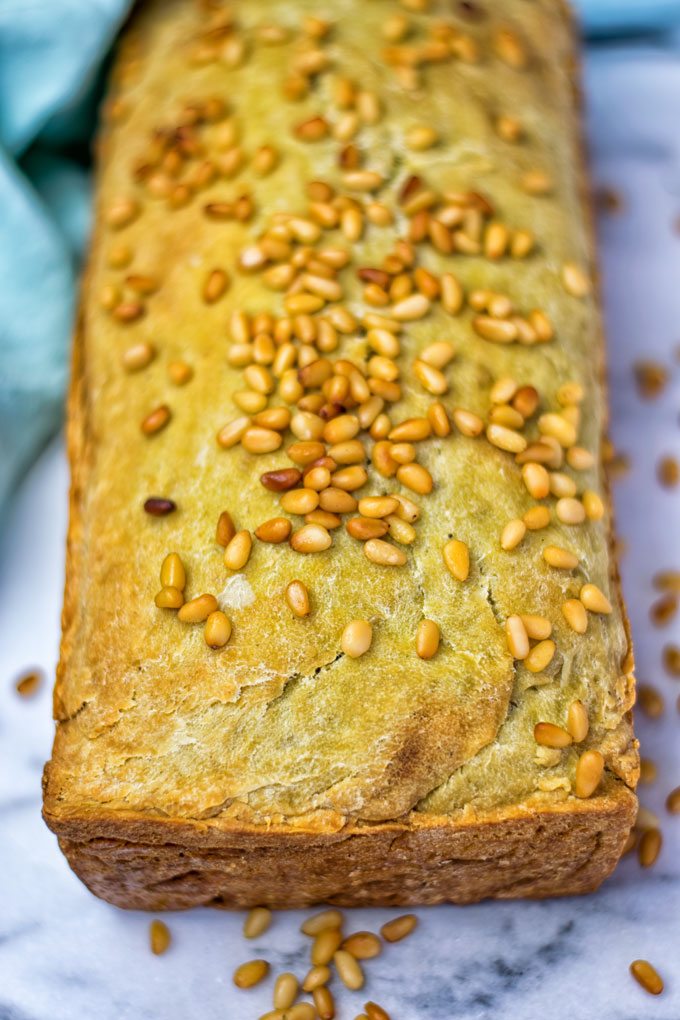 A full loaf of the Garlic Butter Avocado Bread.