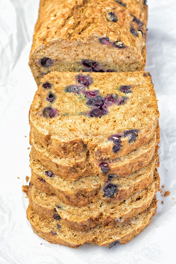 Gluten-Free Blueberry Bread sliced 
