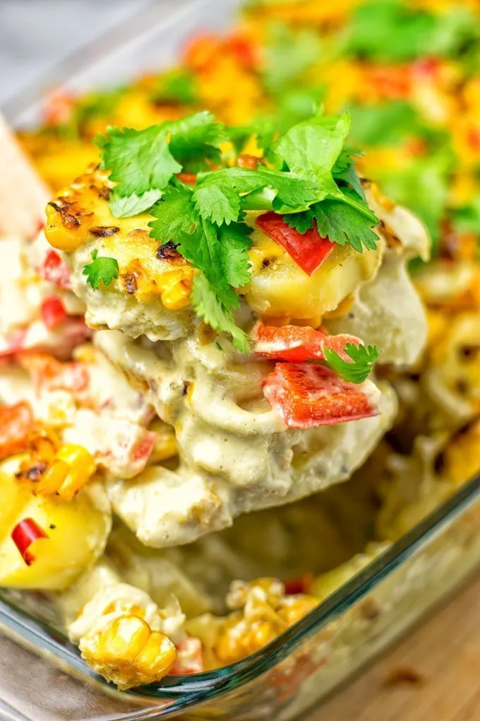 Mexican Street Corn Potato Casserole.