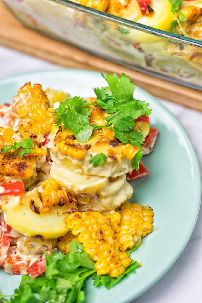 Fresh cilantro is an amazing garnish for this casserole.