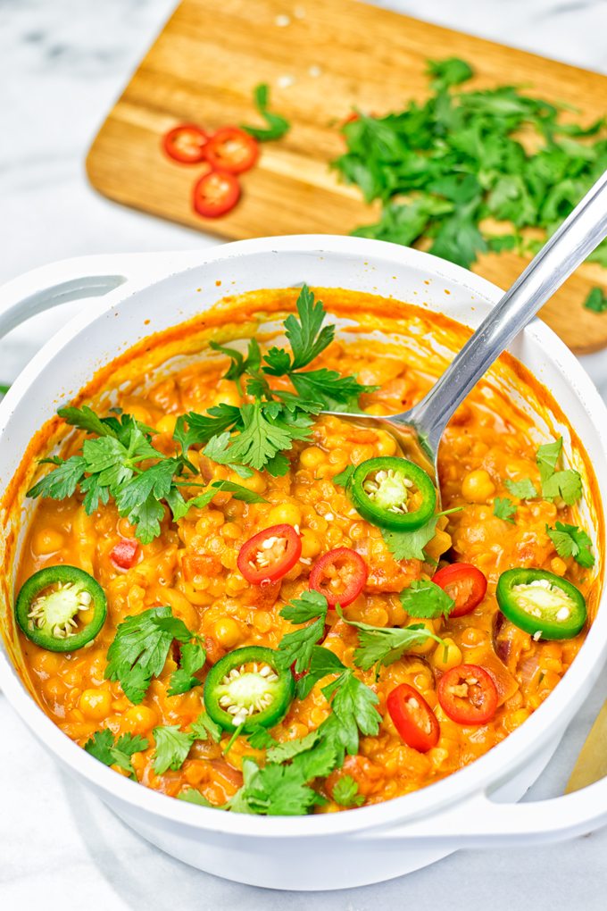 Moroccan Chickpea Lentil Soup (Harira) - Contentedness Cooking