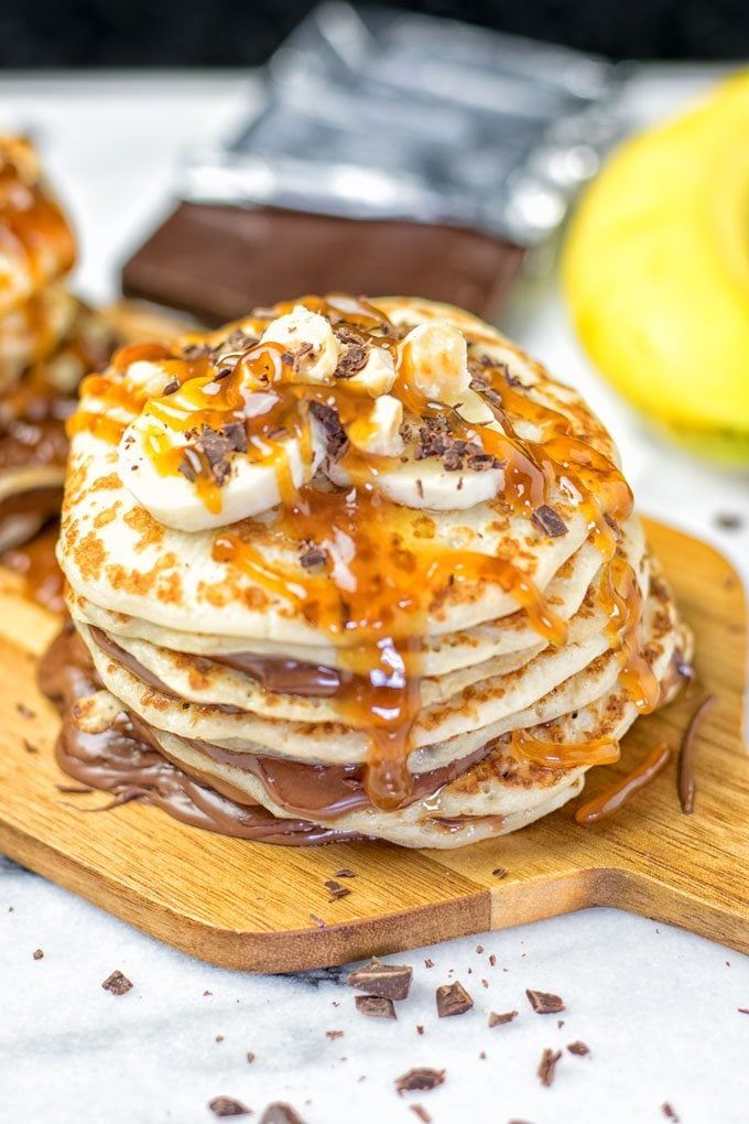 Vegan Caramel Nutella Pancakes