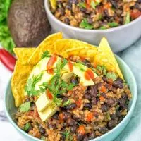 Vegetarian BBQ Burrito Bowl | #vegan #glutenfree #contentednesscooking #plantbased #dairyfree