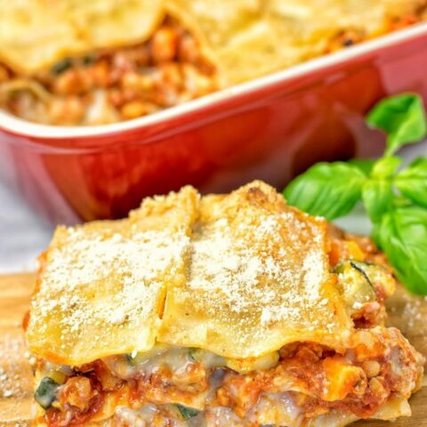 Creamy Carbonara Vegetarian Lasagna | #vegan #glutenfree #contentednesscooking #plantbased #dairyfree