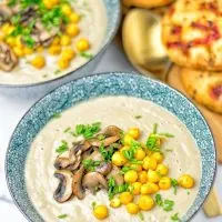 Roasted Chickpeas Cream of Mushroom Soup | #vegan #glutenfree #contentednesscooking #dairyfree #plantbased