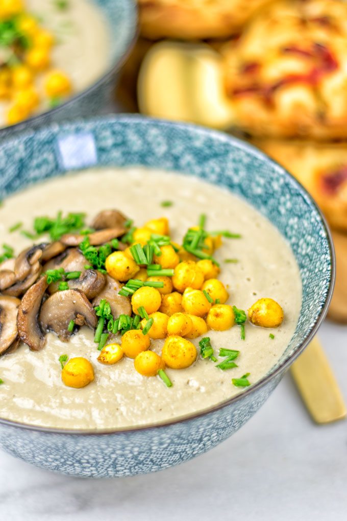 Roasted Chickpeas Cream of Mushroom Soup.