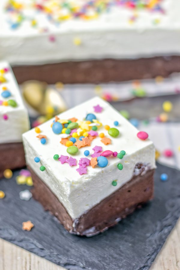 Oreo Brownie Bottom Funfetti Cake | #vegan #glutenfree #contentednesscooking