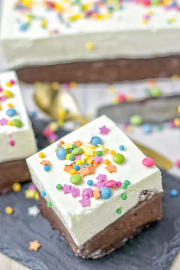 Oreo Brownie Bottom Funfetti Cake | #vegan #glutenfree #contentednesscooking