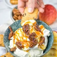 Salted Caramel Cream Cheese Dip | #vegan #glutenfree #contentednesscooking #plantbased #dairyfree