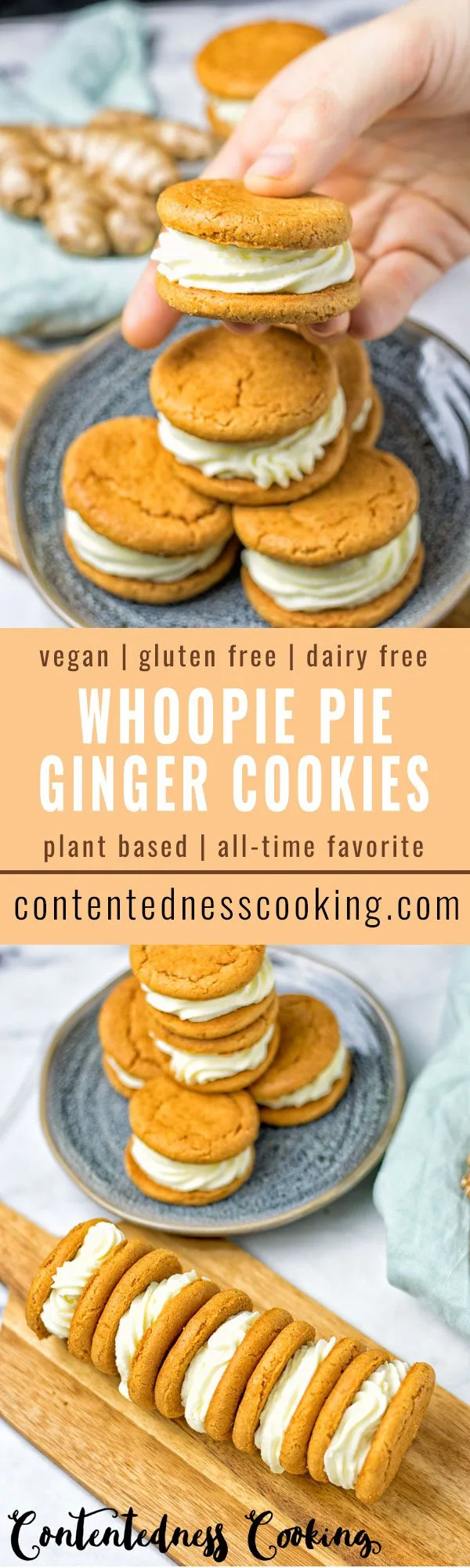 Whoopie Pie Ginger Cookies #vegan #glutenfree #contentednesscooking