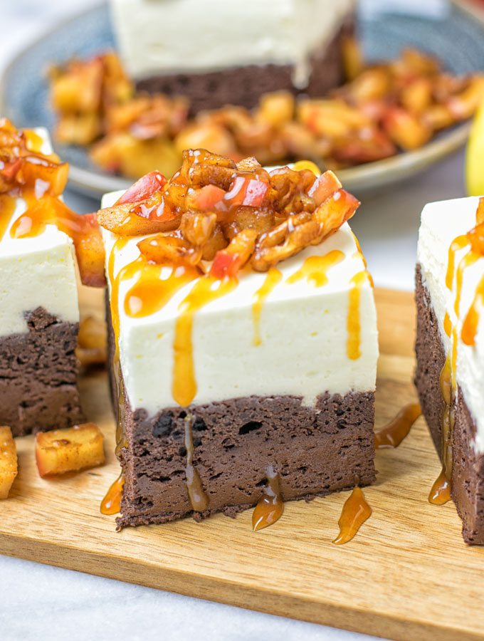 Cheesecake Brownies with Caramel Apples