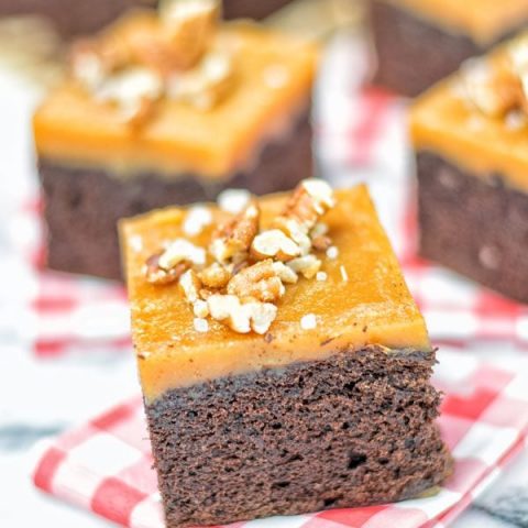 Salted Caramel Brownies with Maple Pecans | #vegan #glutenfree #contentednesscooking #plantbased