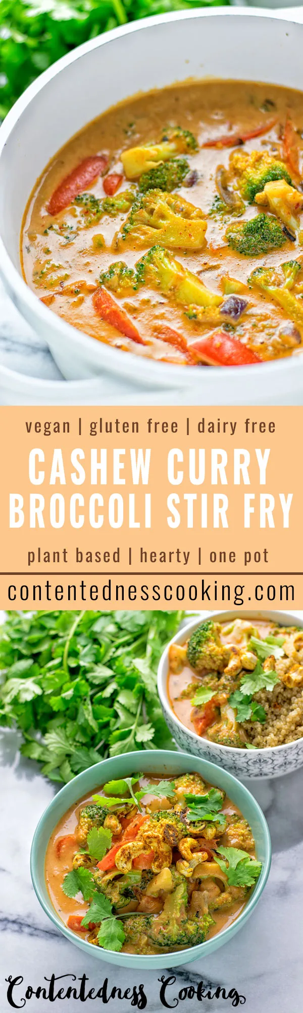 Cashew Curry Broccoli Stir Fry | #vegan #glutenfree #contentednesscooking