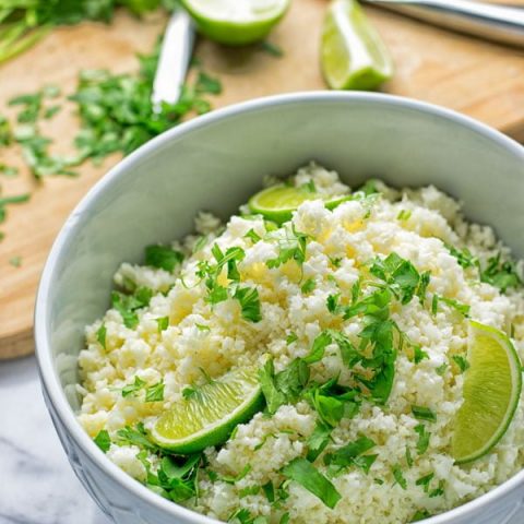 Cilantro Lime Cauliflower Rice | #vegan #glutenfree #contentednesscooking