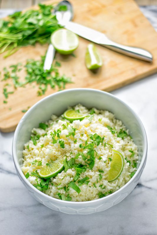 Cilantro Lime Cauliflower Rice | #vegan #glutenfree #contentednesscooking