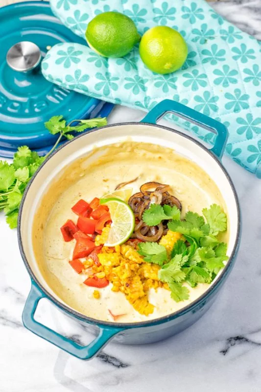 Mexican Street Corn Chowder #vegan #glutenfree #contentednesscooking 