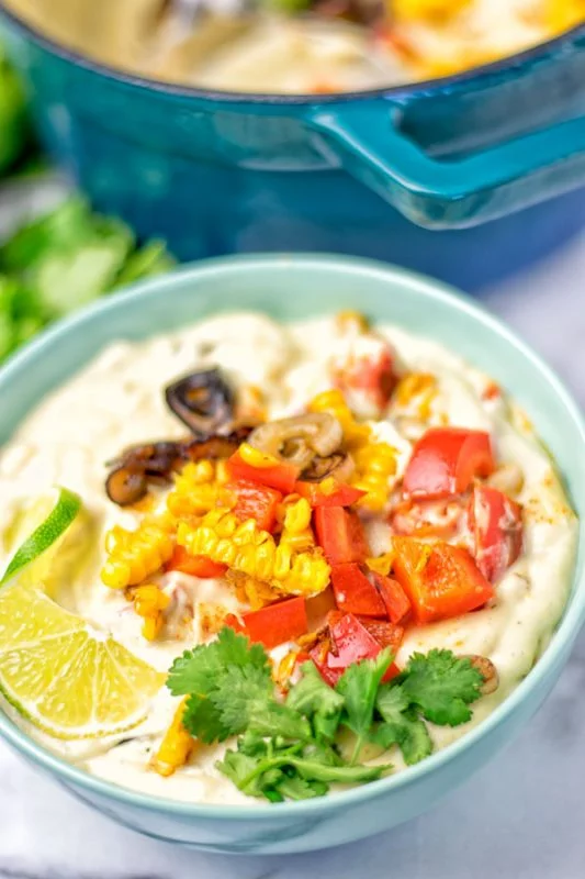 Mexican Street Corn Chowder #vegan #glutenfree #contentednesscooking 